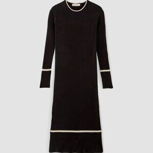 Everlane - The Cotton Wide Rib Midi Dress - Black - Size S